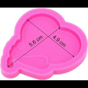 Glossy Shiny Doctor Stethoscope Love Heart Shape Keychain Silicone Mold with Hol